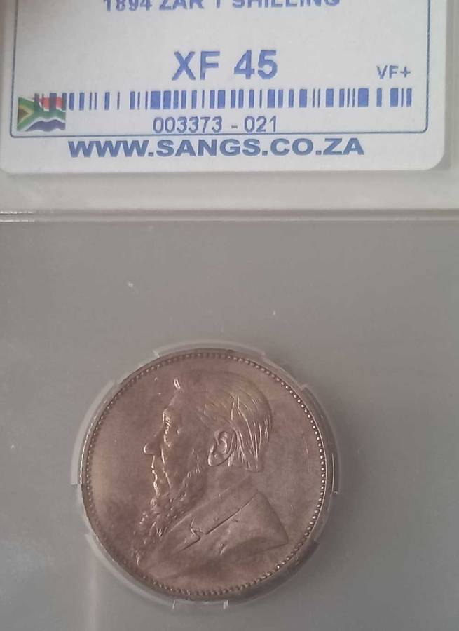 1894 ZAR 1 SHILLING XF 45