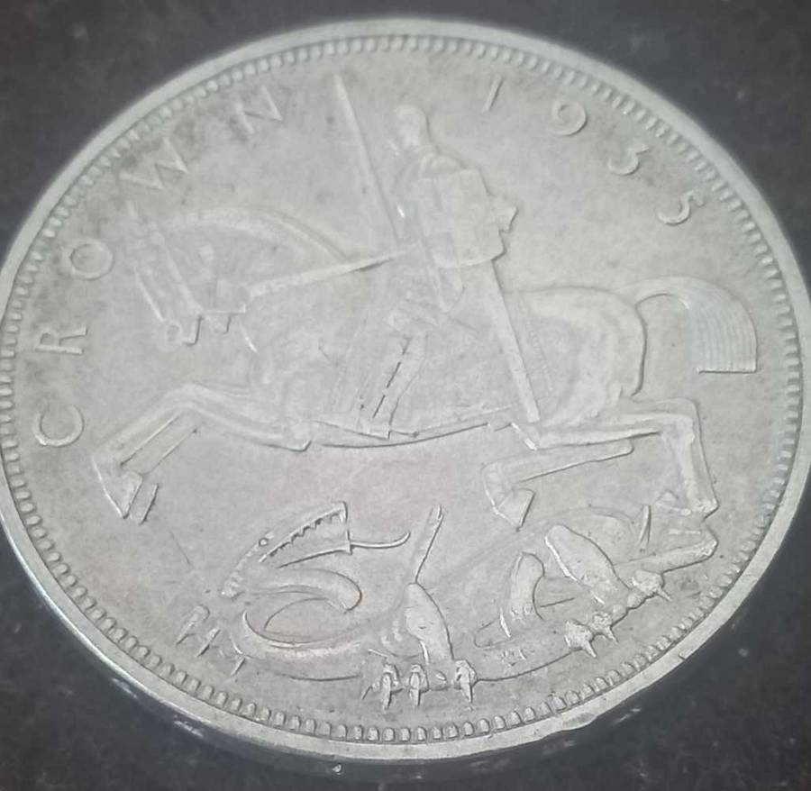1935 BRITTAIN SILVER CROWN GEORGE V JUBILEE IN BOX