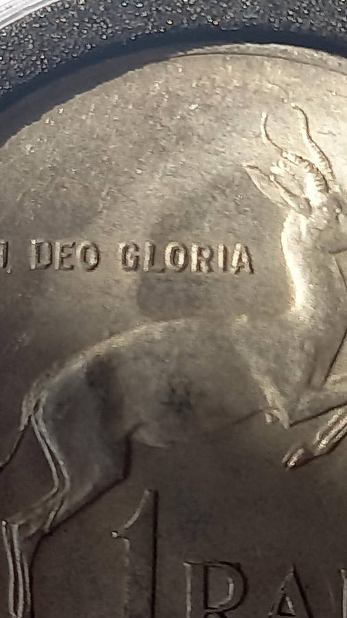 THE 1966 AFRIKAANS R1 TAGG-EAR. ONLY 600 KNOWN. NICE COIN IN CAPSULE