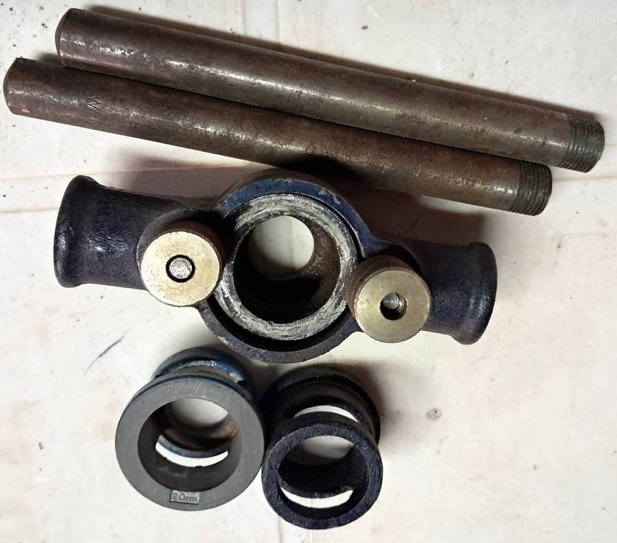 BOX FULL OF USED AND NEW TAPS, DIAS and TAP WRENCH HANDLE