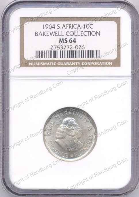 *#* 1964 NGC 10 CENT SLABBED MS 64 *#*