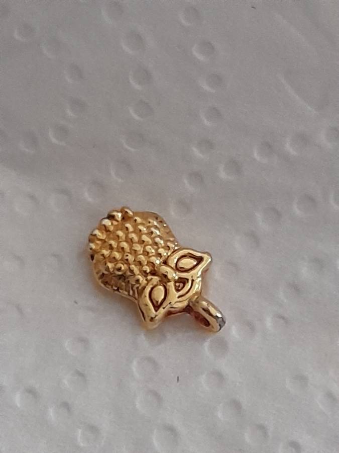Natural 1.25 Ct Mozambique Garnet Pair + 18 k Gold owl amulet