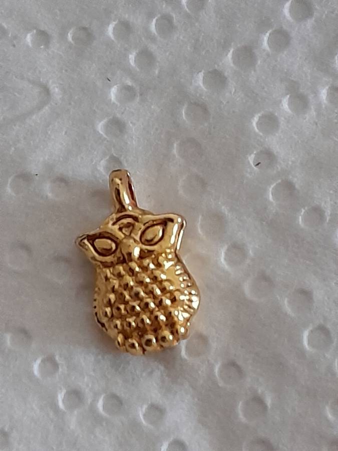 Natural 1.25 Ct Mozambique Garnet Pair + 18 k Gold owl amulet