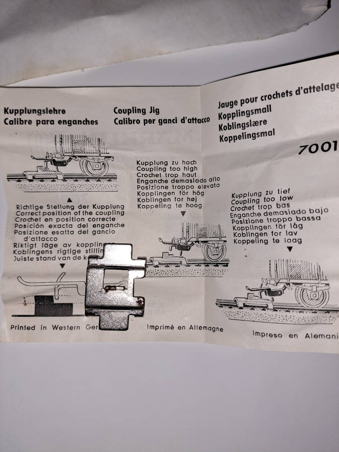 Marklin 7001 Coupling Gauge Tool, Checks & Helps Adjust Metal Relex Coupler cars