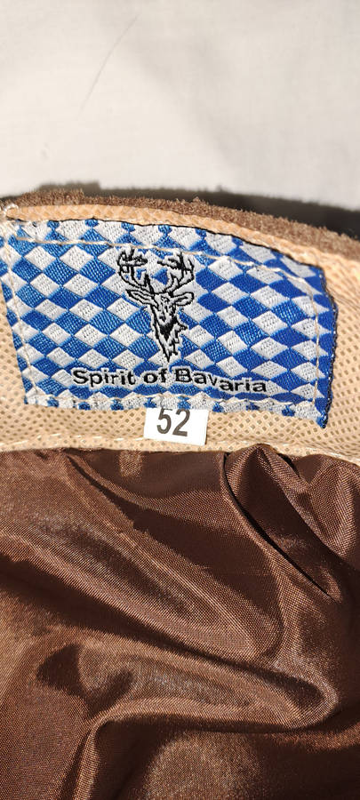 Traditional Spirit of Bavaria German genuine leather Lederhosen with shirt size 34/36