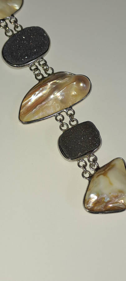vintage stunning shell and crystal braclet
