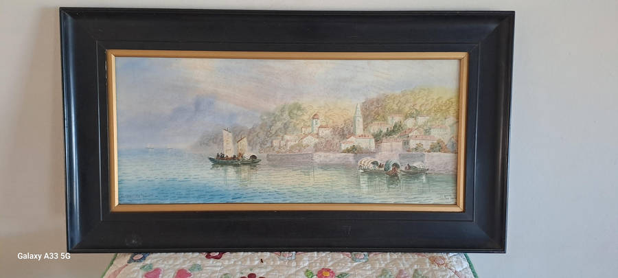 Stunning watercolor painting signed by unknown artist, second painting also signed