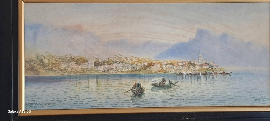 Stunning watercolor painting signed by unknown artist, second painting also signed