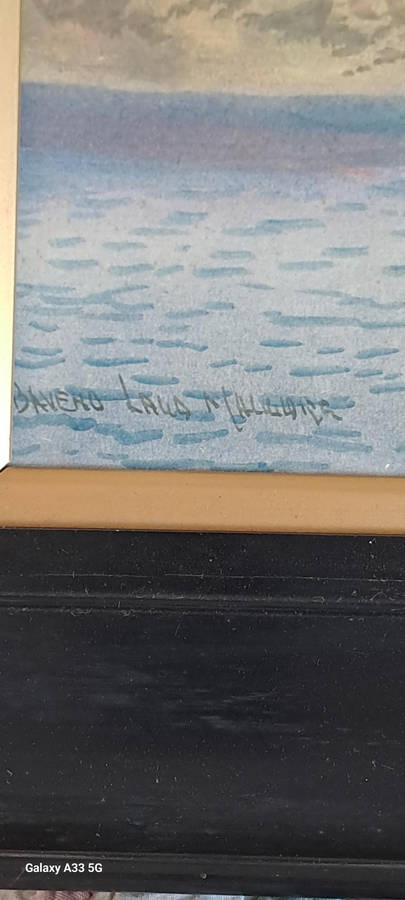 Stunning watercolor painting signed by unknown artist, second painting also signed