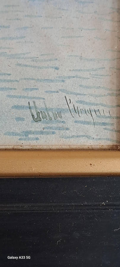 Stunning watercolor painting signed by unknown artist, second painting also signed