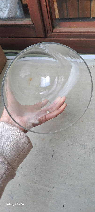 Vintage glass anniversary clock dome 26cm x 140mm