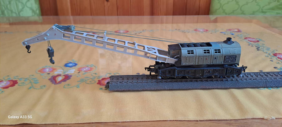 Fleischmann HO 1495 5595 (1959) crane wagon