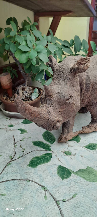 very big excellently carved ironwood Rhino 62cm long about 8 kgs