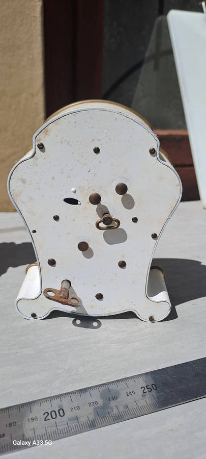 2 small clock housings 1 wood 1x brass and 1x small clock