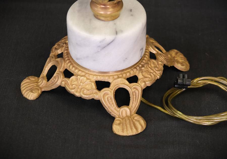 Vintage Brass and Marble Desk Lamp