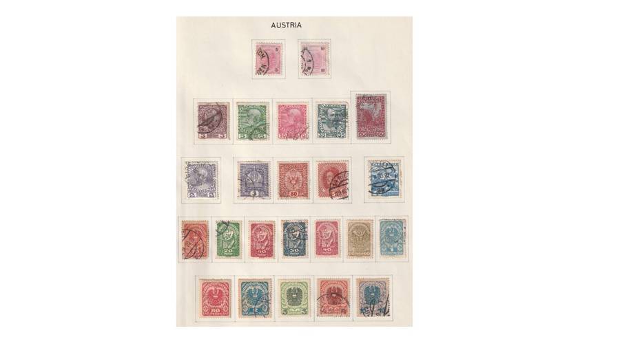 Austria 6 Page selection of mint & used stamps