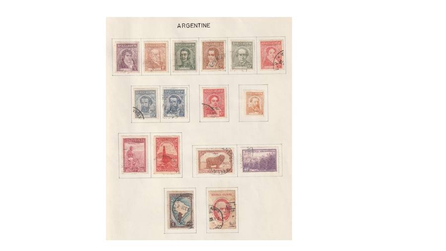 Argentine 6 Page selection of used stamps