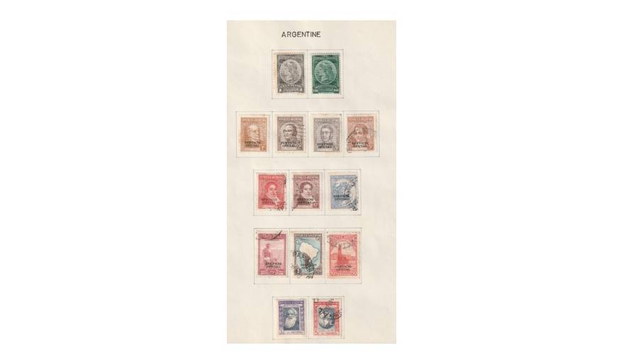 Argentine 6 Page selection of used stamps