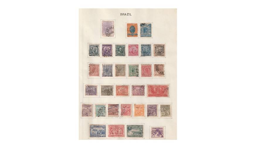 Brazil 4 Page selection of used stamps