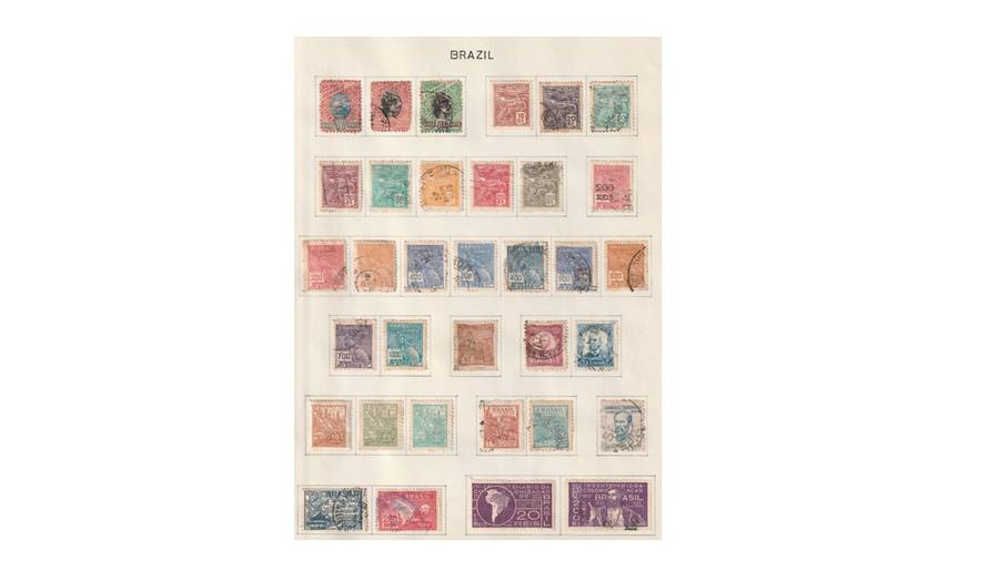 Brazil 4 Page selection of used stamps