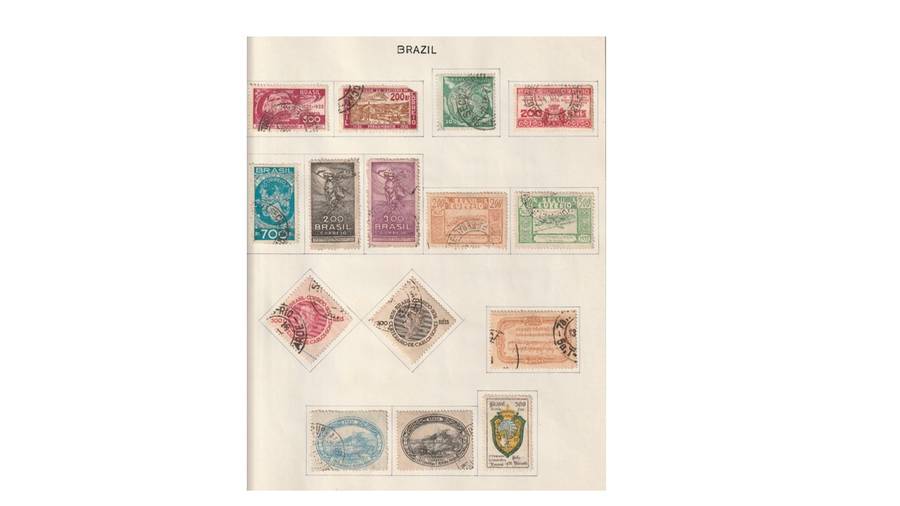 Brazil 4 Page selection of used stamps