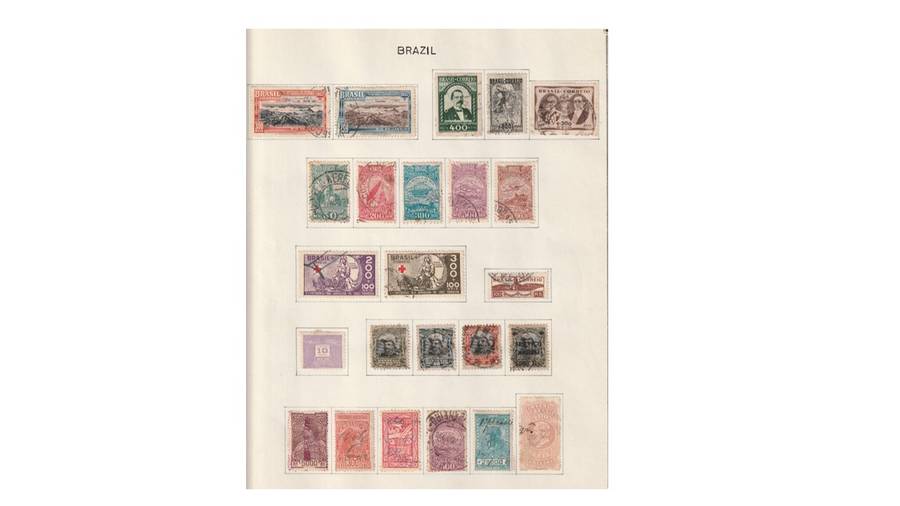 Brazil 4 Page selection of used stamps