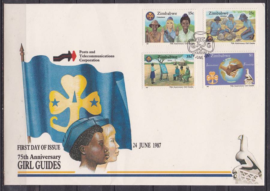 Zimbabwe 1987 girl guides 75th anniversary FDC