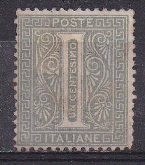 Italy 1863 value stamp 1c MM