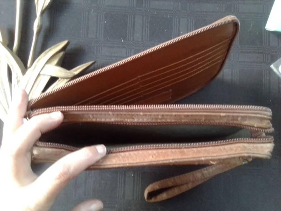 Ostrich Leather Clutch Bag