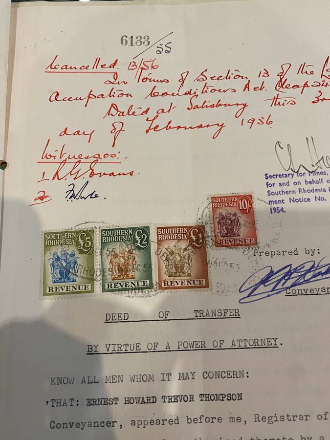 Southern Rhodesia Stamps - £5, £2, £1, 10s - Bid for all