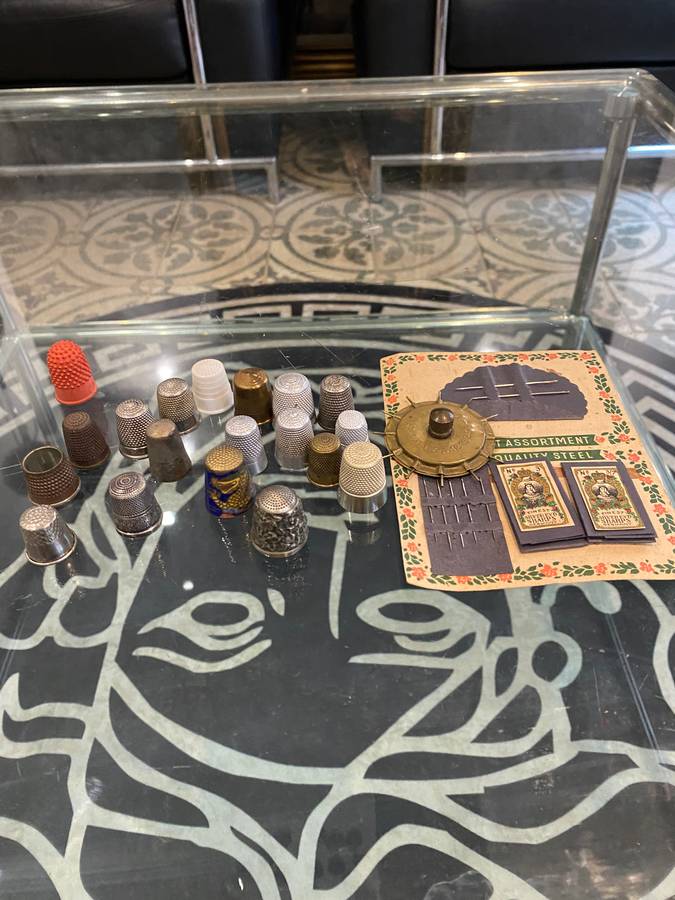 Sterling silver, enamel, painted and metal thimbles collection. Bid now!