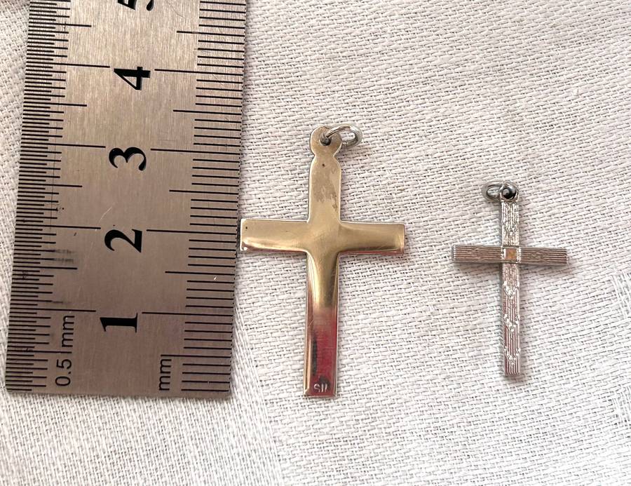 Two Antique Silver Crosses