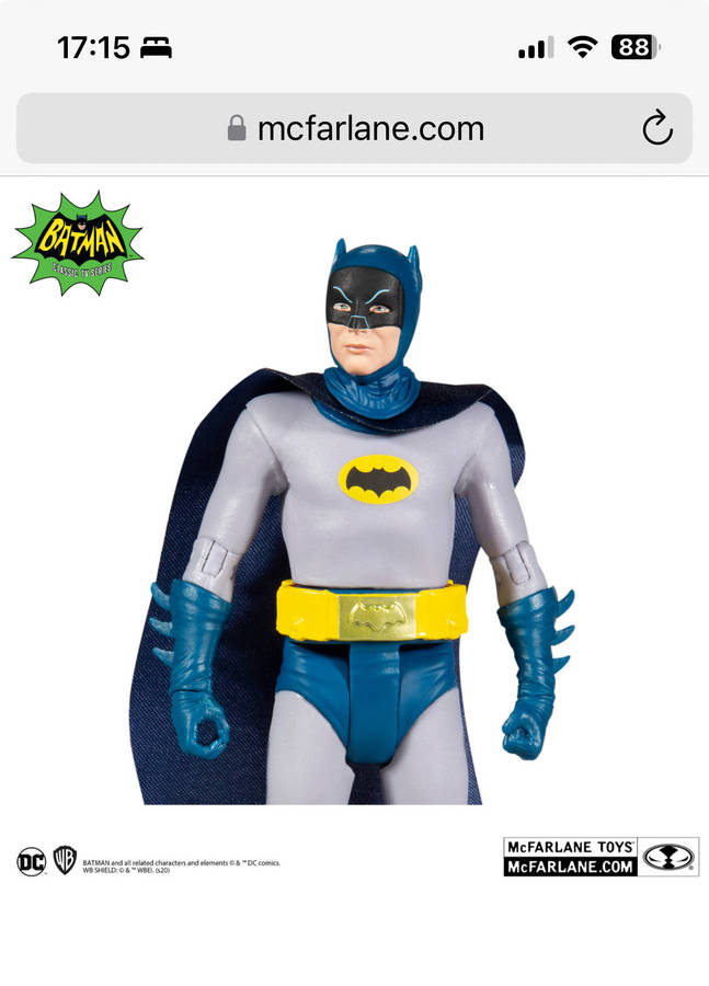Mcfarlane 6 inch BATMAN Classic 1960s Adam West Action Figure