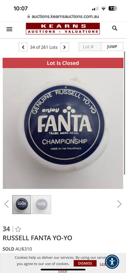 Rare AUSTRALIAN 1973 RUSSELL PROFESSIONAL FANTA YoYo