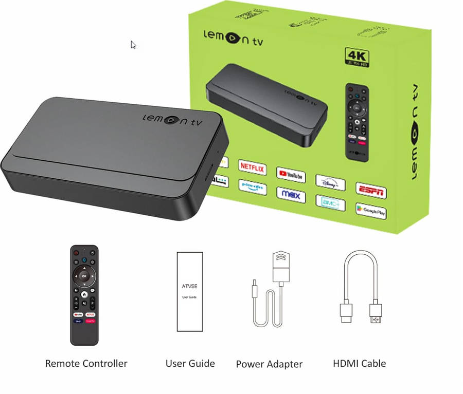 Android 12.0 Lemon Allwinner H618 Quad-Core 64bit 2GB RAM 16GB ROM with 5G WiFi 4K HD TV Box