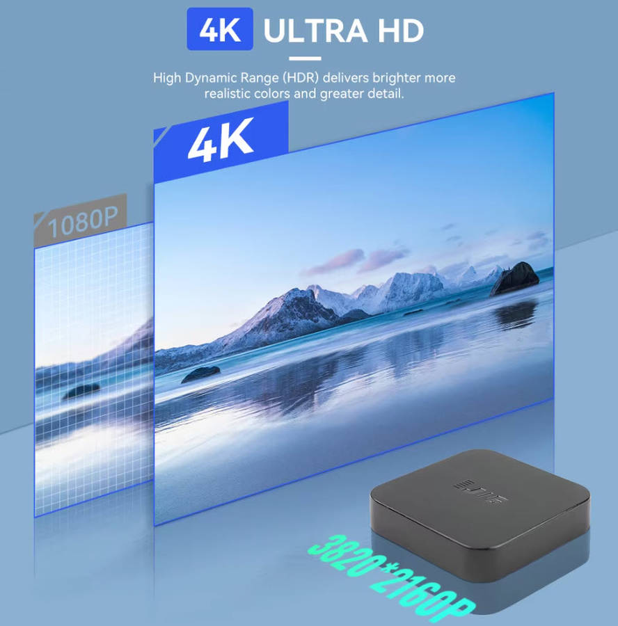 Android 10 TVOS 4K TV Box 2GB RAM 16GB ROM Quad Core CPU 5G WiFi BT5.2