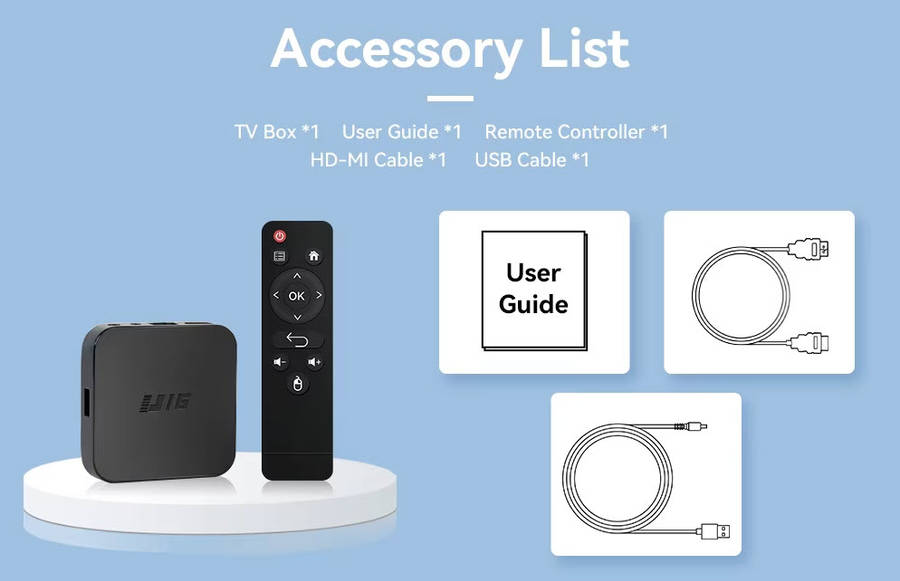 Android 10 TVOS 4K TV Box 2GB RAM 16GB ROM Quad Core CPU 5G WiFi BT5.2