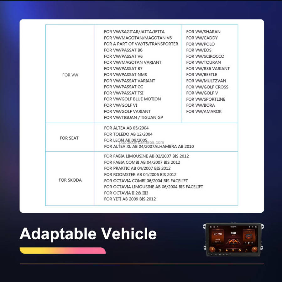 9'' Android Car Radio2+64G CarPlay Android Auto Car Stereo with GPS WIFI FM RDS For VW/Skoda/Golf