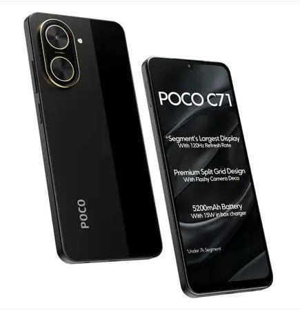 Brand New Power Black Xiaomi Poco C71 Android 15 128GB +128 Mobile Phone 120hz Screen Global Version