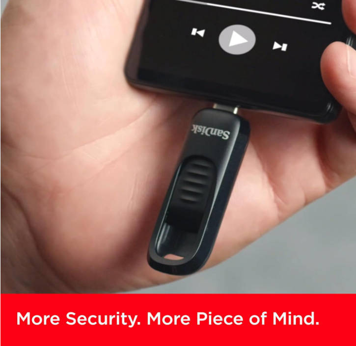 SanDisk 128GB Ultra Slider USB3.2 Type-C flash drive, USB stick upto 300mbps