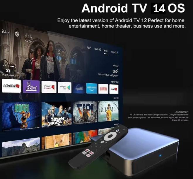 Latest Gen Android 14 Google & Netflix Certified GD2  TV Box TVOS Supports 32GB Storage