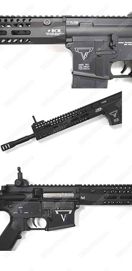 Double Bell 081S TTI TR-1 Engraved Metal Electric Airsoft Gun Black