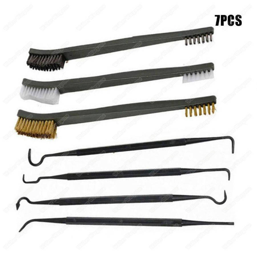 Firearm Airsoft Cleaning Brush Tools Kit Set Deluxe - With Case and metal Picks