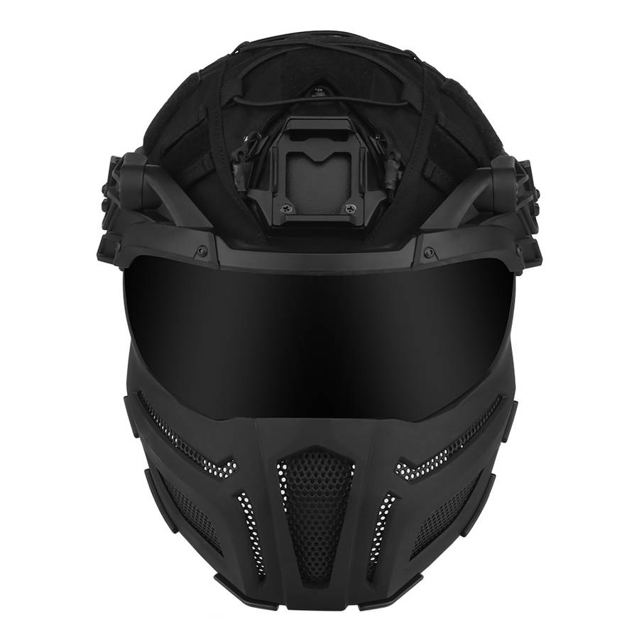 WST FPL FAST Helmet Fully Protected Version Light Weight Mask + Goggle Black