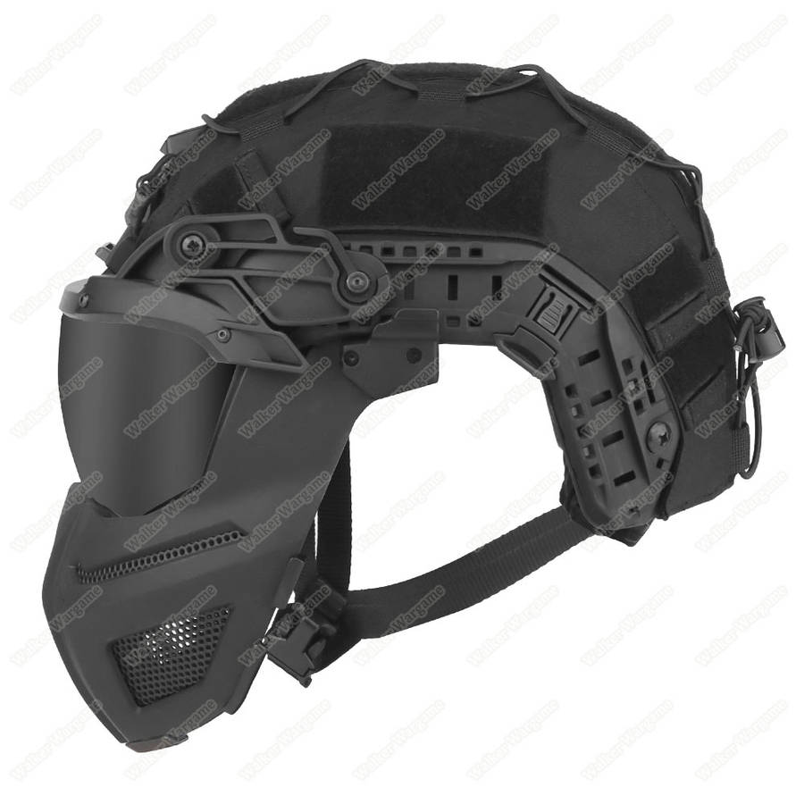 WST FPL FAST Helmet Fully Protected Version Light Weight Mask + Goggle Black