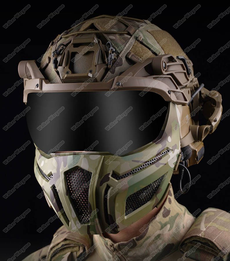 WST FPL FAST Helmet Fully Protected Version Light Weight Mask + Goggle Black