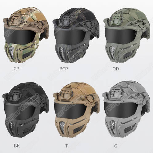 WST FPL FAST Helmet Fully Protected Version Light Weight Mask + Goggle Black