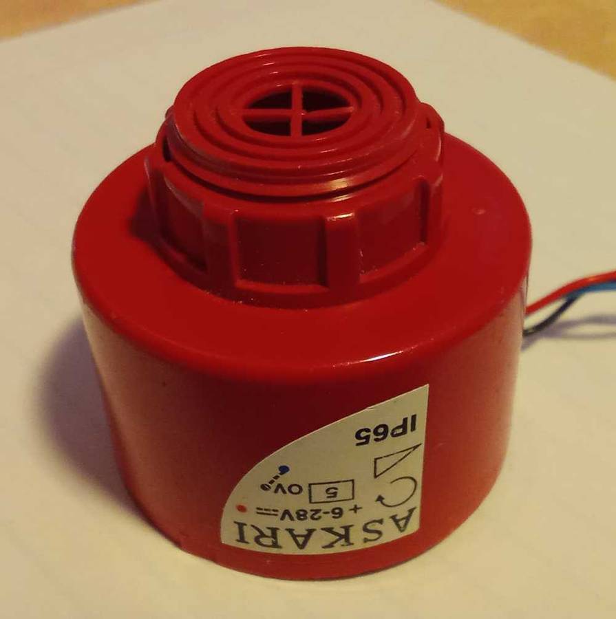 Askari Panel Mount Electronic Sounder / Siren - Red - 6-28V DC - IP65