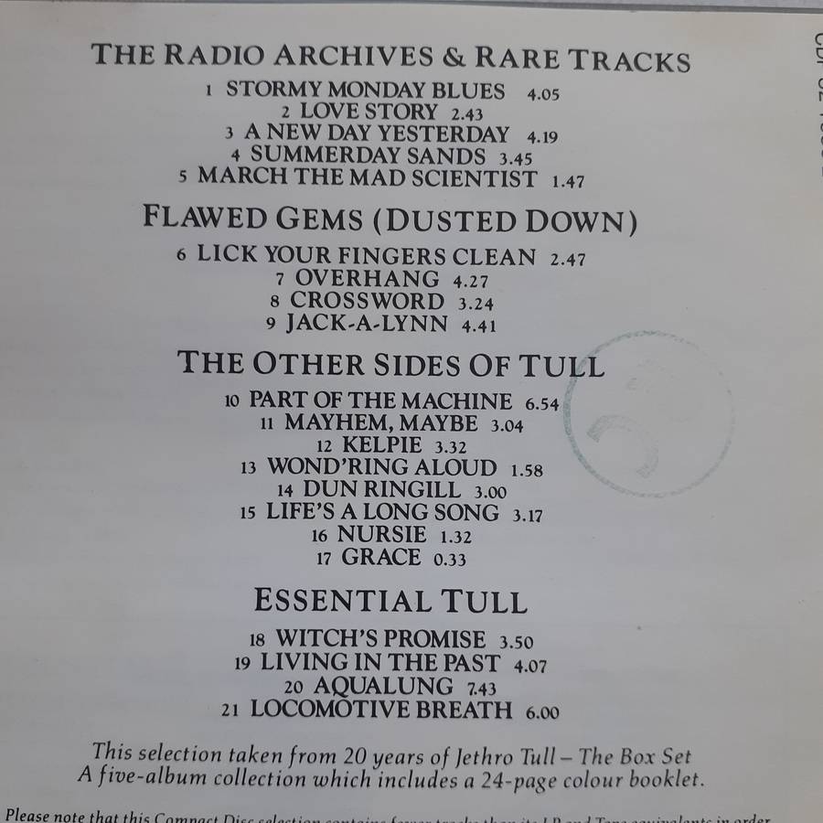 Jethro Tull - 20 Years Of Jethro Tull [Import CD] (1988)