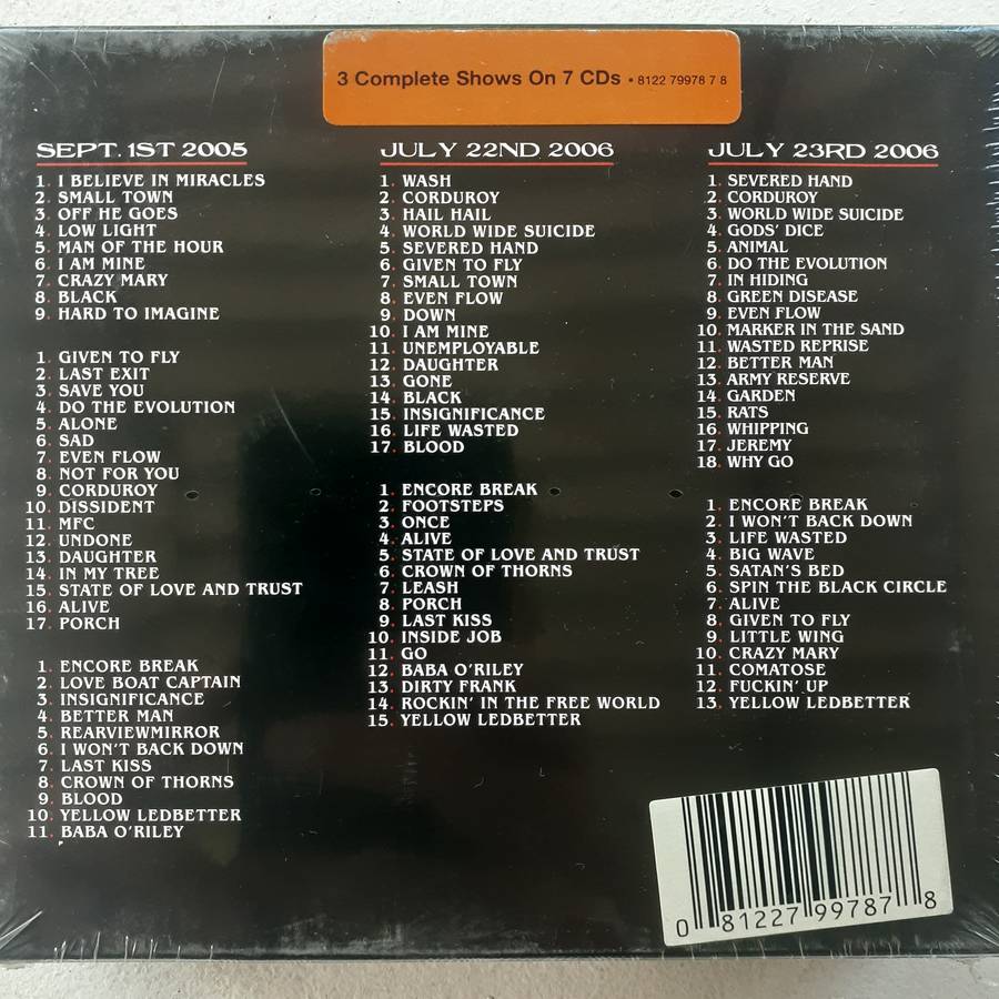 Pearl Jam - Live At The Gorge 05/06 [7 CD Box Set] (2007)  *NEW, sealed.